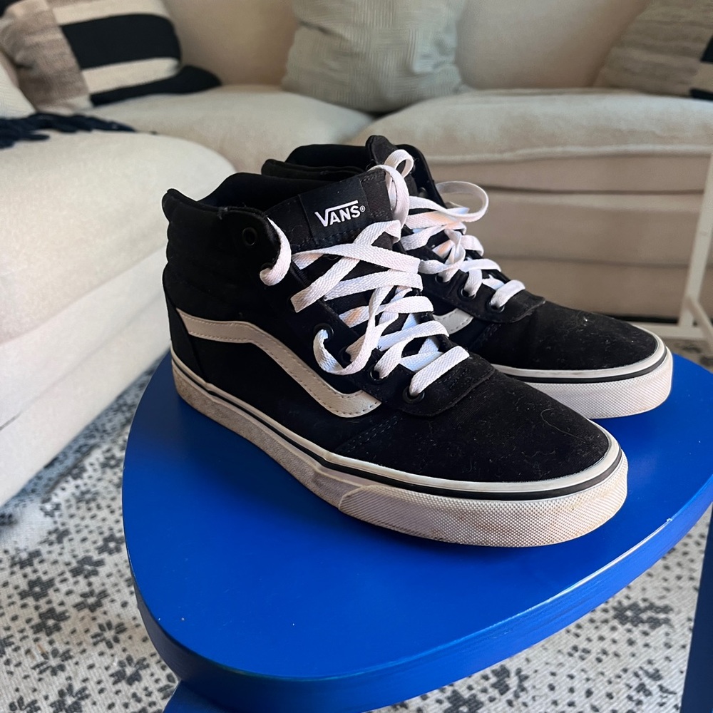 Vans Black and White High-Top Sneakers